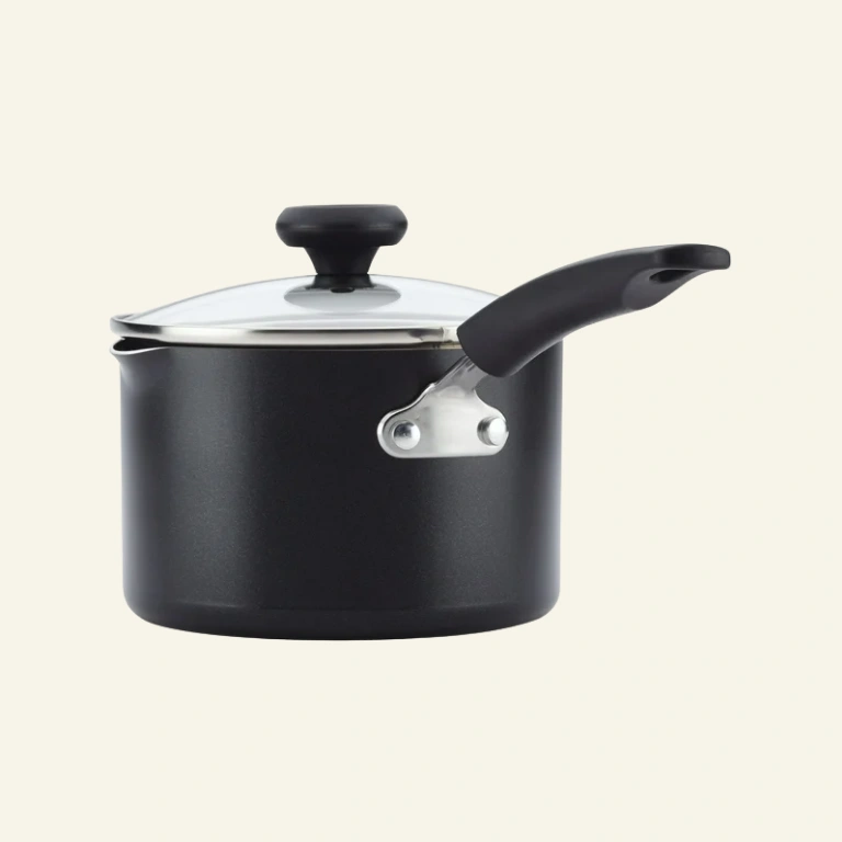 Farberware Easy Clean 3 Quart Aluminum Nonstick Straining Sauce Pan with Lid, Black 4 Farberware Easy Clean 3 Quart Aluminum Nonstick Straining Sauce Pan with Lid, Black - Image 4