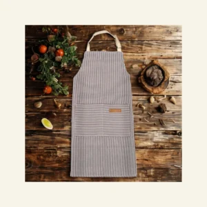 Bundlepro Kitchen Cooking Apron,Adjustable Bib Chef Apron with 2 Pockets for Men Women, Brown Stripe
