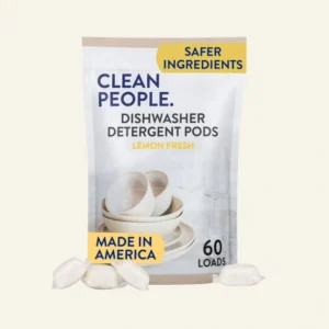 Clean People Dishwasher Detergent Pods - Lemon, 60 Pack - No Residue, Sparkling Clean