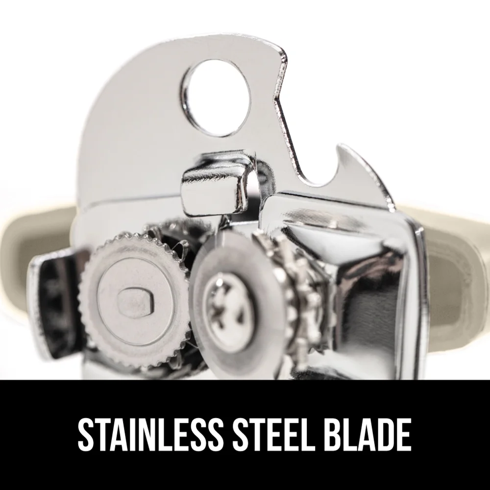 GORILLA GRIP Stainless Steel Manual Can Opener, Soft Touch Handle, Built-In Bottle Opener, Black 2 GORILLA GRIP Stainless Steel Manual Can Opener, Soft Touch Handle, Built-In Bottle Opener, Black - Image 2