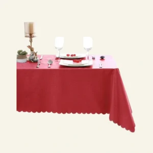 Hiasan PVC Rectangle Tablecloth - 100% Waterproof Oilproof Stain Resistant Wipeable Vinyl Table Cloth for Kitchen Dining and Outdoor Picnic, 54 x 108 Inch, Red