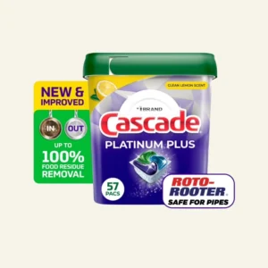 Cascade Platinum Plus Dishwasher Pods, Dishwasher Detergent, Dish Detergent Soap, Lemon, 57 Count