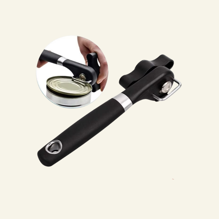 GORILLA GRIP Stainless Steel Manual Can Opener, Soft Touch Handle, Built-In Bottle Opener, Black 4 GORILLA GRIP Stainless Steel Manual Can Opener, Soft Touch Handle, Built-In Bottle Opener, Black - Image 4