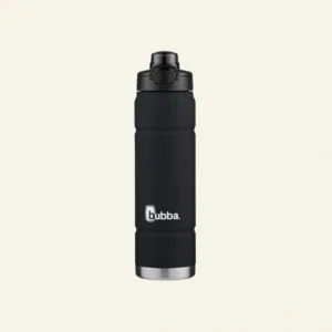 Bubba Stainless Steel Trailblazer Water Bottle with Straw, Rubberized Black, 24oz.
