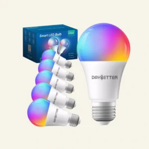 Bulbs RGBCW Wi-Fi Color Changing Led Bulbs Compatible with Alexa & Google Home Assistant A19 E26 9W 800LM Multicolor Led Light Bulb No Hub Required Light Bulbs 6