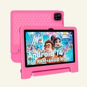 Kids Tablet, 10.1 inch Tablet for Kids IPS HD Screen RAM 8GB 64GB Storage, J10 Pro Toddler Tablet with Protective case - Pink