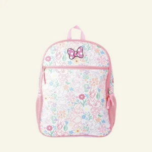 Minnie Mouse Girls 16" Laptop Backpack with Light Up Badge, Pink