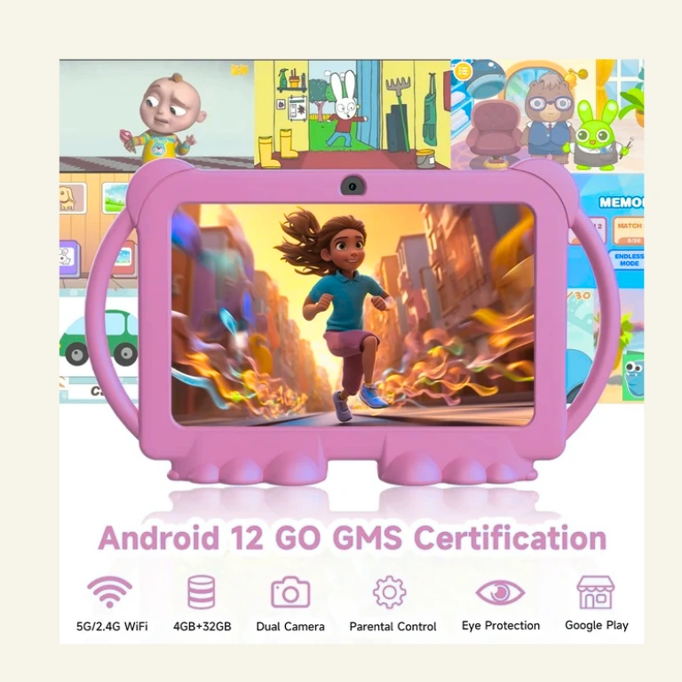 2024 Kids Tablet, Android 12 Tablet for Kids 7 inch, 4+32GB ROM(1TB Expand) Pink 3 2024 Kids Tablet, Android 12 Tablet for Kids 7 inch, 4+32GB ROM(1TB Expand) Pink - Image 3