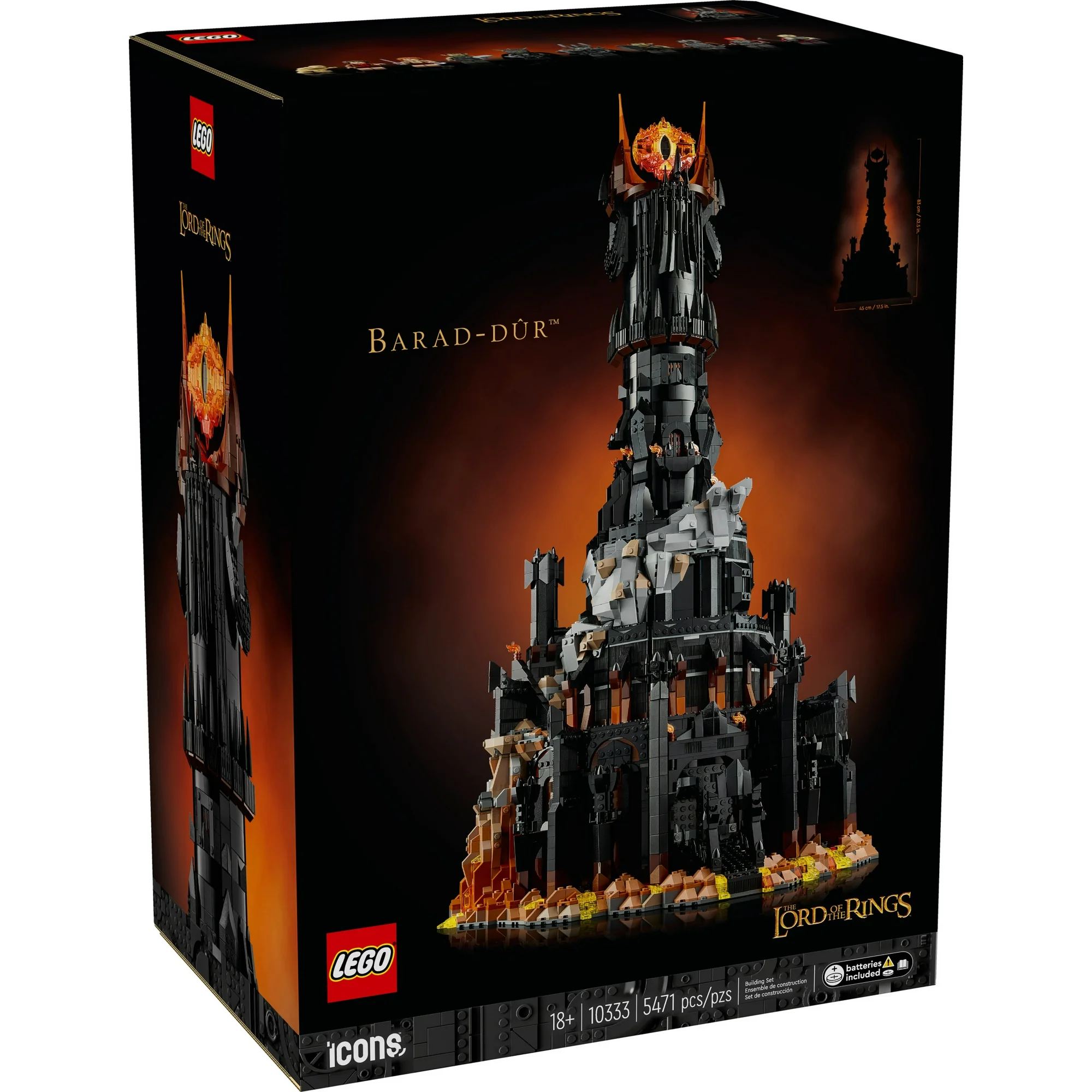 LEGO Icons Lord of the Rings Barad-dûr Building Set for Adults - Lord of the Rings Collectible for Fans - Includes 6 Minifigures - Gift for Men and Women - 10333 3 LEGO Icons Lord of the Rings Barad-dûr Building Set for Adults - Lord of the Rings Collectible for Fans - Includes 6 Minifigures - Gift for Men and Women - 10333 - Image 3