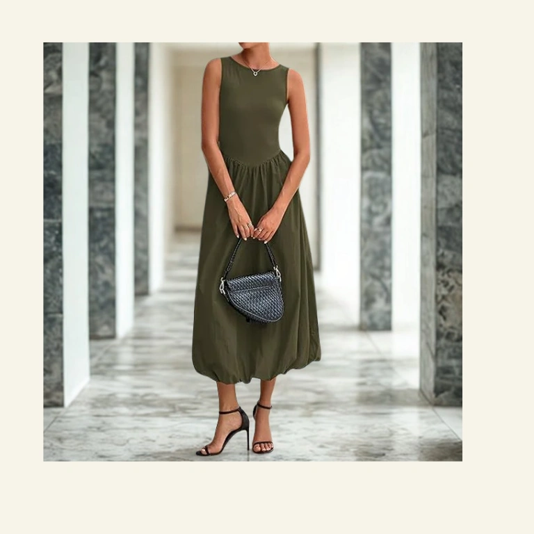 FreshPretty Women's Summer Casual Sleeveless Midi Dress Patchwork Knit Tank Bubble Long Flowy Beach Maxi Sundress Pockets 4 FreshPretty Women's Summer Casual Sleeveless Midi Dress Patchwork Knit Tank Bubble Long Flowy Beach Maxi Sundress Pockets - Image 4