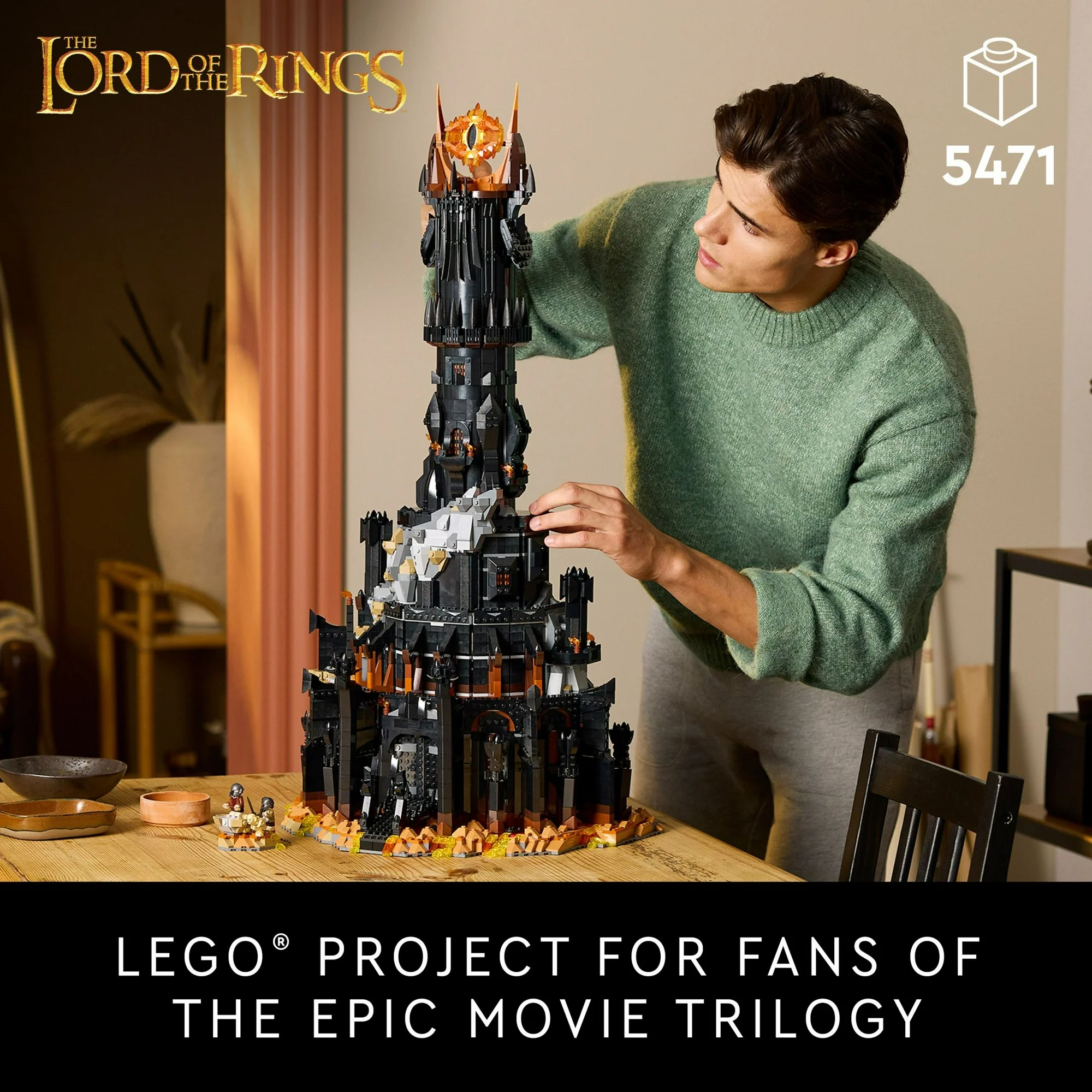 LEGO Icons Lord of the Rings Barad-dûr Building Set for Adults - Lord of the Rings Collectible for Fans - Includes 6 Minifigures - Gift for Men and Women - 10333 2 LEGO Icons Lord of the Rings Barad-dûr Building Set for Adults - Lord of the Rings Collectible for Fans - Includes 6 Minifigures - Gift for Men and Women - 10333 - Image 2