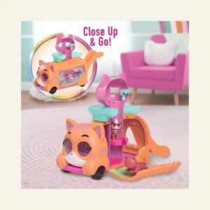 Disney Junior SuperKitties Purr ‘N’ Go Playset and Figures, 10-Pieces, Lights and Sounds